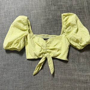 Zara Yellow Puff Sleeve Blouse